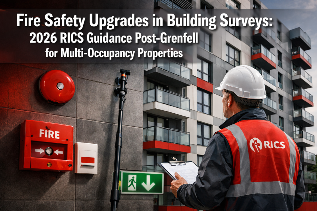 Fire Safety Upgrades in Building Surveys: 2026 RICS Guidance Post-Grenfell for Multi-Occupancy Properties