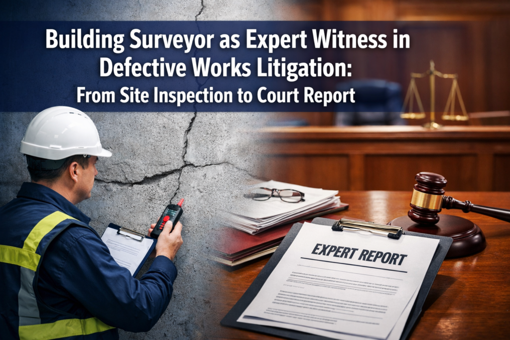 Building Surveyor as Expert Witness in Defective Works Litigation: From Site Inspection to Court Report