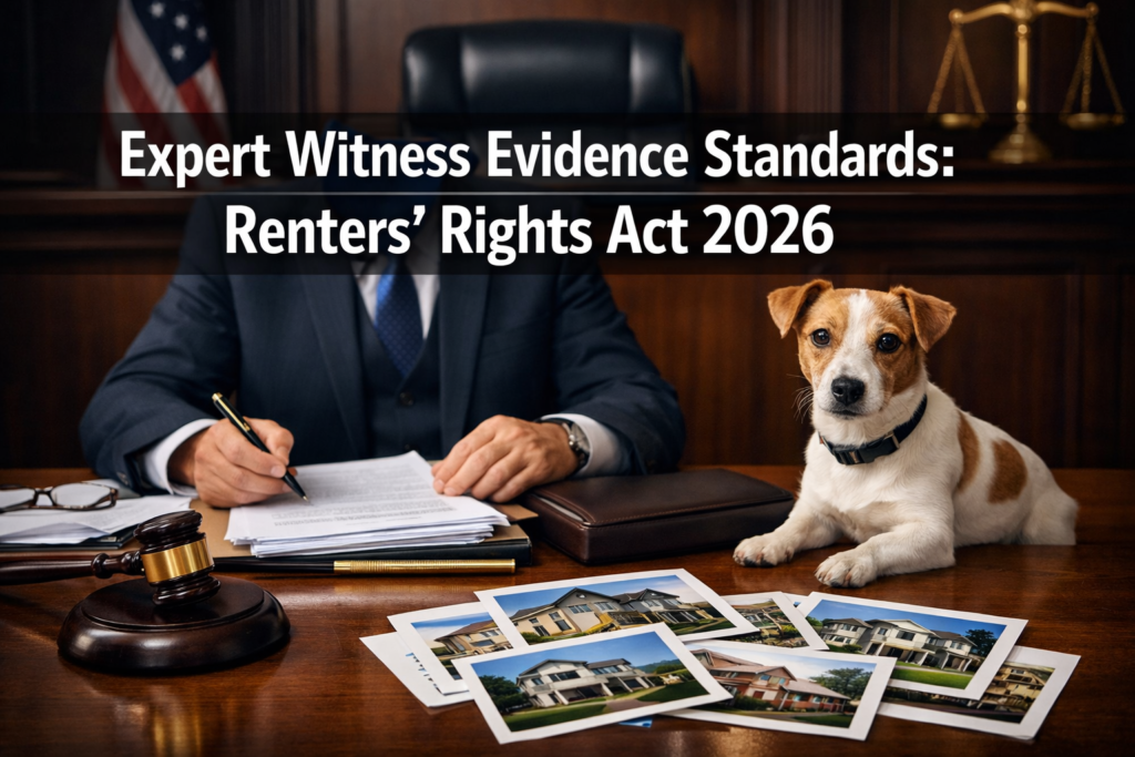 Expert Witness Evidence Standards for Renters’ Rights Act 2026 Disputes: Valuation Protocols for Pet Permissions and Rent Challenges