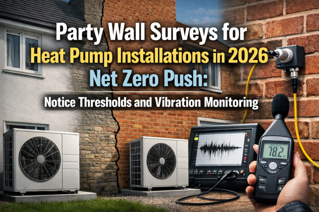 Party Wall Surveys for Heat Pump Installations in 2026 Net Zero Push: Notice Thresholds and Vibration Monitoring