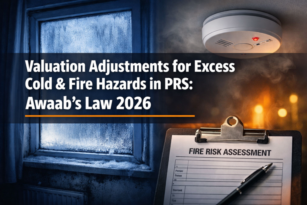 Valuation Adjustments for Excess Cold and Fire Hazards in PRS: Awaab’s Law 2026 Extensions and Surveyor Evidence Standards