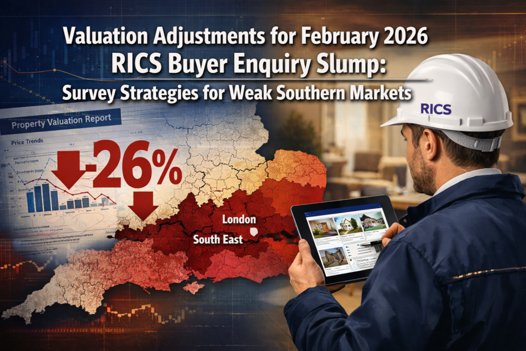 Valuation Adjustments for February 2026 RICS Buyer Enquiry Slump: Survey Strategies for Weak Southern Markets