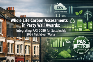 Whole Life Carbon Assessments in Party Wall Awards: Integrating PAS 2080 for Sustainable 2026 Neighbour Works