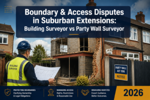 Boundary and Access Disputes in Suburban Extensions: When to Instruct a Building Surveyor vs a Party Wall Surveyor