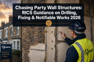 Chasing Party Wall Structures: RICS Guidance on Drilling, Fixing, and Notifiable Works Without Full Awards in 2026