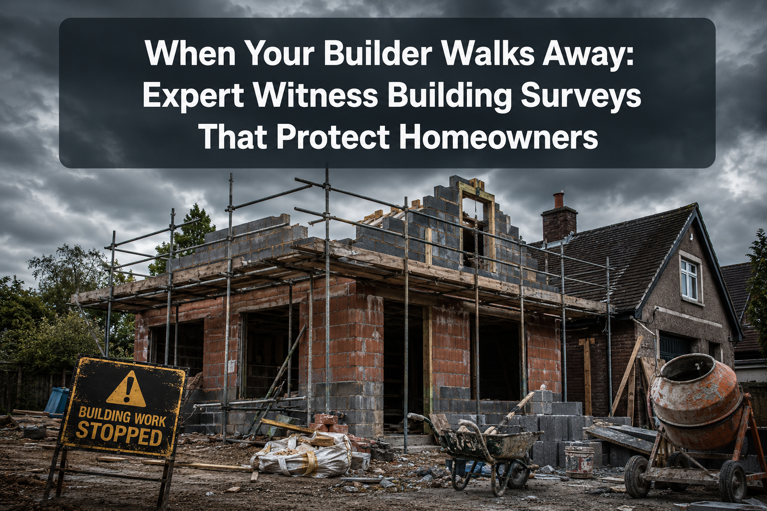 Expert Witness Building Surveys After Contractor Collapse: Protecting Homeowners When Works Are Abandoned