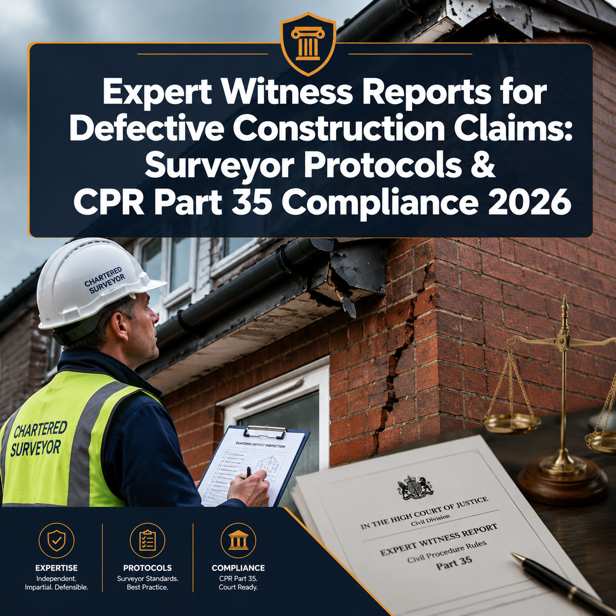 Expert Witness Reports for Defective Construction Claims: Surveyor Protocols and CPR Part 35 Compliance in 2026 Disputes