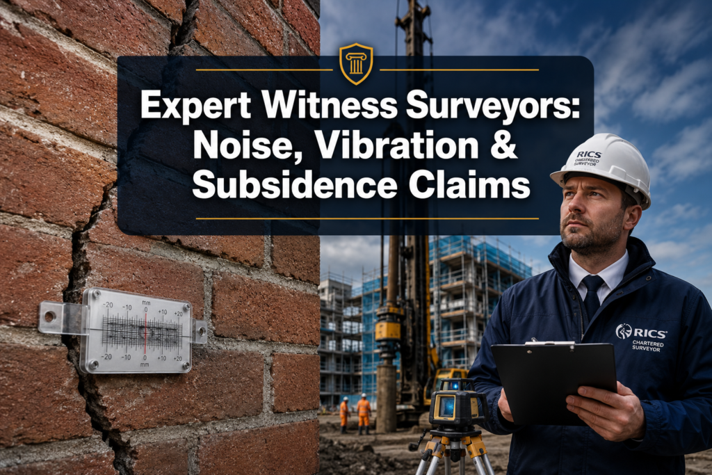 Expert Witness Surveyors in Neighbour Nuisance and Damage Claims: Noise, Vibration and Subsidence from Nearby Works