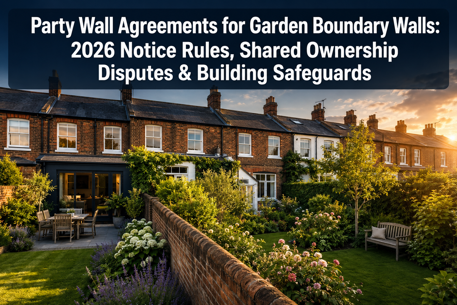 Party Wall Agreements for Garden Boundary Walls: 2026 Notice Rules, Shared Ownership Disputes, and Building Safeguards