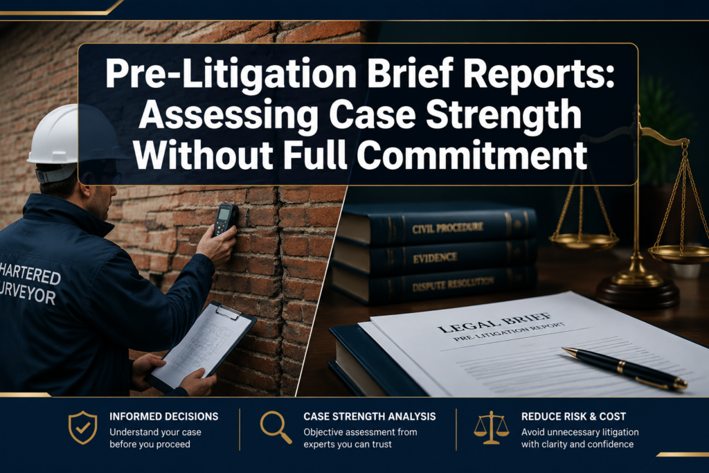 Pre-Litigation Brief Reports by Expert Witness Surveyors: Assessing Case Strength Without Full Commitment