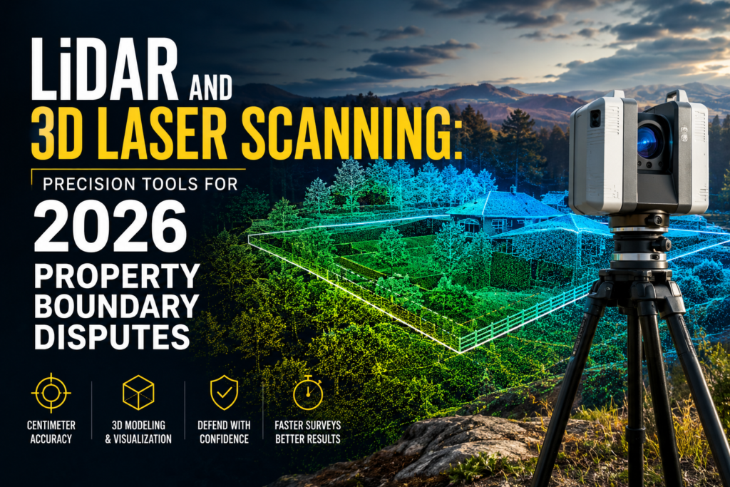 LiDAR and 3D Laser Scanning: Precision Tools for 2026 Property Boundary Disputes
