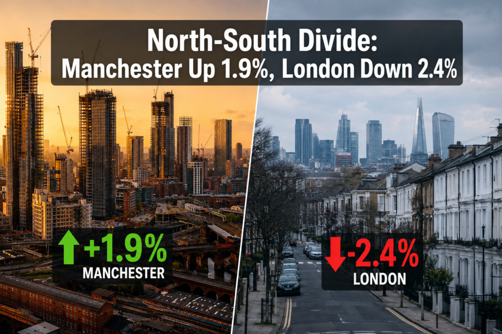 North South Divide Property May 2026: Manchester Asking Prices Up 1.9%, London Down 2.4%