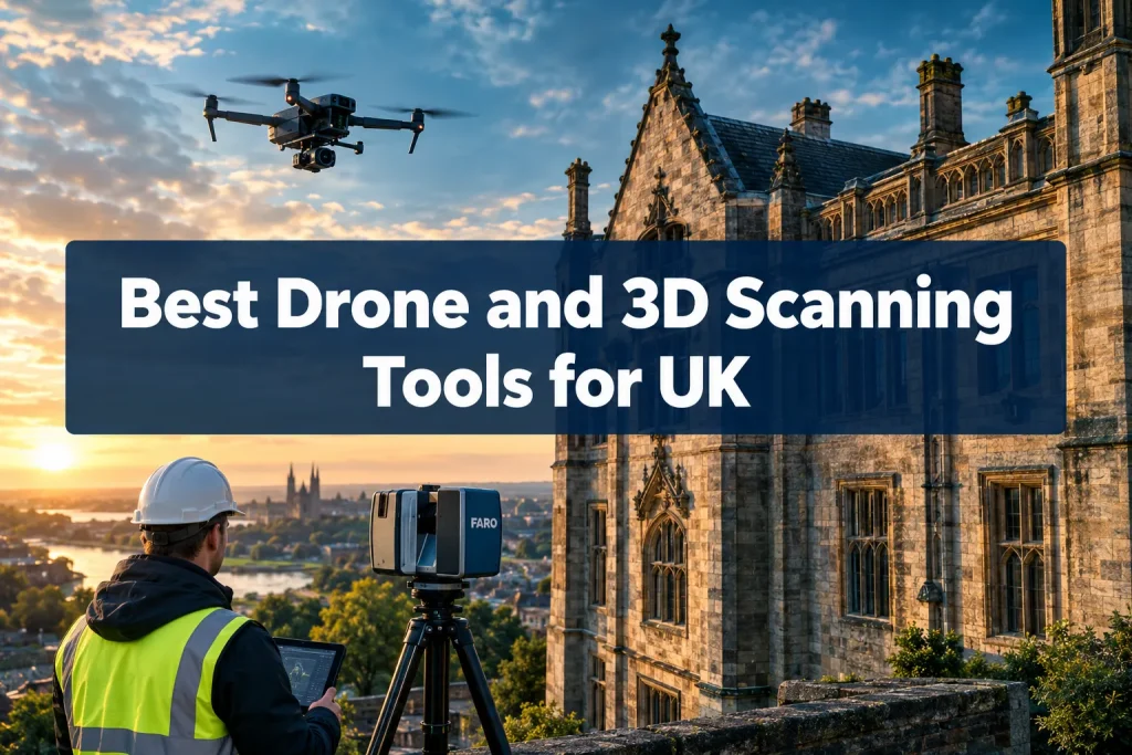 Best Drone and 3D Scanning Tools for UK Building Surveyors: Hardware, Software and Service Options Compared